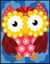 Canevas antique Chouette fleurs 40x50cm