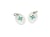 1 Pendentif ovale Fleur 12*9mm argent et émail blanc et turquoise