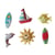 6 boutons fantaisies scrapbooking décoration couture VACANSES