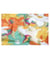 Tissu coton enduit fleurs printanières de 155 cm de largeur vaninaorange vendu par 50 cm
