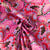 Tissu Coton imprimé Foil Arty Osaka éventails paon sur fond Rose