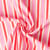 Tissu Coton imprimé Arty Lydia rayures Rose et Rouge sur fond Blanc