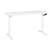 Bureau Réglable Manuellement Plateau et Structure Acier Blanc 160 x 72 cm Hauteur Ajustable Assis Debout Pieds Ronds Design Moderne
