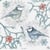 Lot de 4 serviettes en papier découpage collage 33 cm OISEAU BLEU B