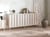 Buffet Beige Clair en MDF 4 Portes en Métal Cachemire Meuble de Salon Chambre Style Moderne