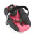 Siège de voiture pour poupées, Mélange anthracite - rose