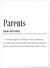 Affiche Définition Parents | A3 : 29,7x42cm