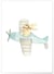 Affiche Enfant Lapine Avion | A3 : 29,7x42cm