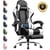 Chaise gaming ergonomique GTPLAYER - PU - Noir/Blanc - 135 x 70 x 70 cm