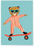 Affiche Guépard sur skateboard | A3 : 29,7x42cm