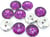 10 BOUTONS Acrylique STRASS Violet 2 trous rond diamètre 10 mm - creation couture DIY