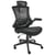Chaise de Bureau Professionnelle Noire en Maille avec Accoudoirs Appui-Tête Réglable Siège Pneumatique Base Pivotante
