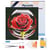 Mini Diamond Painting Broderie Diamant Figured’Art 25x25cm toile tendue sur châssis en bois - diamants ronds - Rose Rouge dans le Verre