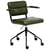 Chaise de Bureau Vert Foncé en Cuir PU Pivotante et Réglable avec Accoudoirs Style Traditionnel