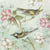 Lot de 4 serviettes en papier découpage collage 33 cm OISEAU FLEUR FOND VERT O 431