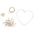 Kit:Coeur de fil avec perles en bois, 14x14cm, à suspendre,