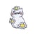 Ecusson  chat mignon blanc 3,5cm x 4,5cm