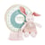 Lapin peluche écrue avec mouchoir rose en coton BIO - 22 cm