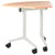 Bureau d'Angle Marron Structure en Métal Plateau en MFC 90 x 64 cm Pliable avec Roulettes Style Moderne