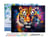 Peinture par Numéro Figured'Art avec Cadre - Tigre Coloré Abstrait - Kit de Loisir Créatif DIY Numéro d'Art Complet - 40x50cm toile tendue sur châssis