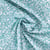 Tissu Coton imprimé Arty Léonie Menthe et bleu sur fond Blanc