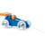 Voiture de course a trainer bleu et orange