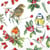 Lot de 4 serviettes en papier découpage collage 33 cm OISEAUX DE NOEL N 700