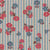 Tissu Toile Canvas Estrella fleurs Rouges sur fond Bleu clair - Au mètre