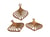 4 Breloques forme feuille 23*22mm marron