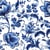 Lot de 4 serviettes en papier découpage collage 33 cm FLEUR BLEUE F 4012
