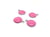 4 breloques rondes 10mm émaillées rose - base en acier inoxydable