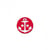 Lot de 3 boutons 2 trous ancre marine rouge/blanc 13mm