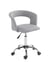 chaise bureau à roulettes, siège tissu rembourré, accoudoirs, hauteur réglable, pivotant, pied métal chromé AYA (gris)