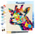 Mini Peinture par Numéro Figured'Art 20x20cm avec cadre Girafe Abstraite Pop Art - Petit Format