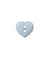 Carte de 4 boutons Coeur 2 trous 12mm - Union Knopf Bleu Clair
