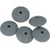 Lot de perles plates en silicone - 12 x 7 mm - Gris - 5 pcs