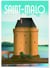 Affiche ville Saint-Malo | A3 : 29,7x42cm
