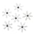 Fleurs en satin av. strass, 1,8cm ø, blanc, 60 pces