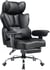 Chaise gaming - COMHOMA - Cuir PU noir - Repose-pieds