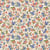 Tissu Coton imprimé Liberty Garden fleurs Roses et Bleues sur fond Ecru