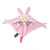 Doudou plat lapin rose avec marionnette à doigt - 30 cm