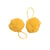 Pompon fourrure artificielle 50x60mm jaune moutarde