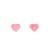 Bouton coeur culot 17mm rose