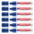 Lot de 6 marqueurs permanents pointe biseau 4-12 mm - EDDING - Corps aluminium - Bleu