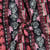 Tissu Coton Matelassé réversible digital Téa lignes fleuries sur fond Aubergine
