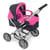 Poussette pour poupée Smarty - Rose fleuri et Marine à pois