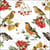 Lot de 4 serviettes en papier découpage collage 33 cm OISEAU AUTOMNE O 101