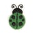 Ecusson thermocollant coccinelle vert 2,5cm x 2cm