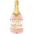 Ballon Aluminium Hélium Géant - Bouteille d'Anniversaire Rose 80 cm