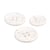 Lot de 6 boutons rond 4 trous bouteilles recyclées blanc